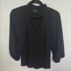 Vici Black 3/4 Sleeve V-neck Blouse